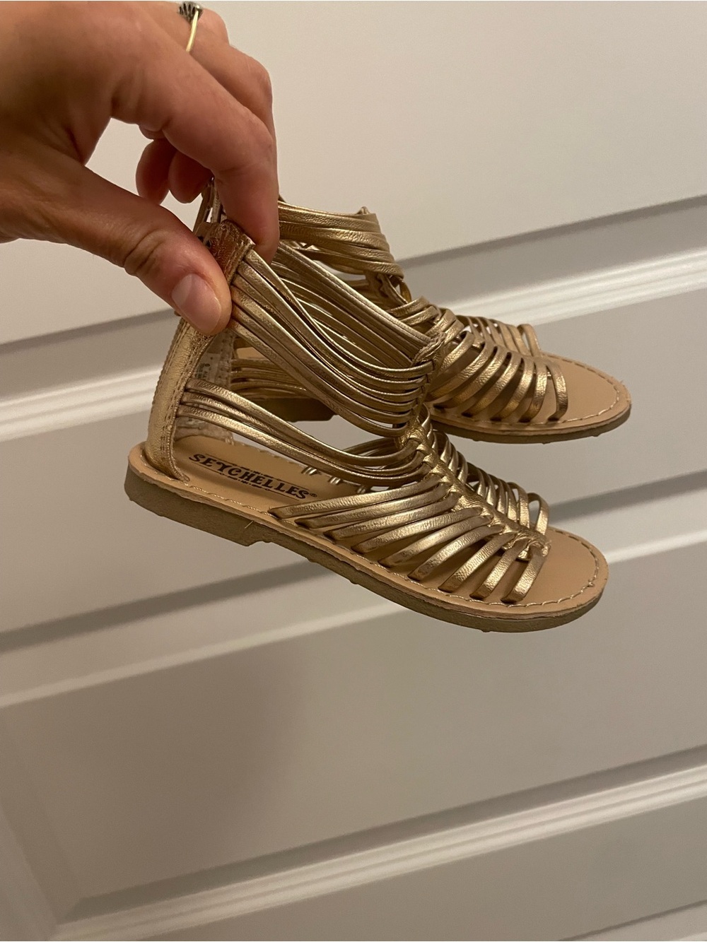 Seychelles gold gladiator baby sandals